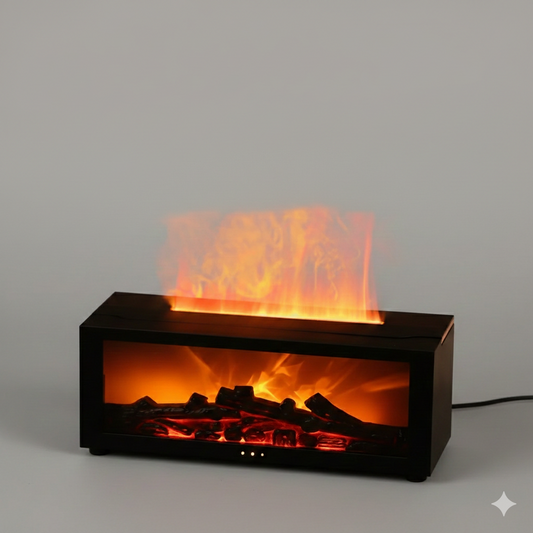 Ultrasonic Flame Air Humidifier – 150ml Aromatherapy Diffuser